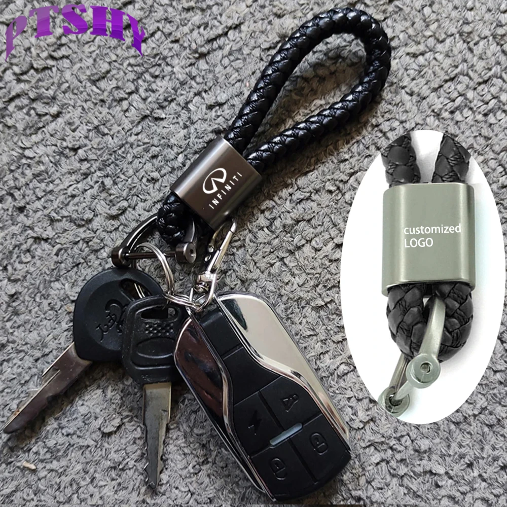 For Infiniti Q50 FX35 G37 G35 QX70 FX45 EX35 Q30 Q70L QX50 QX30 QX60 QX80 Car Accessories Braided Rope Keyring Metal Keychain