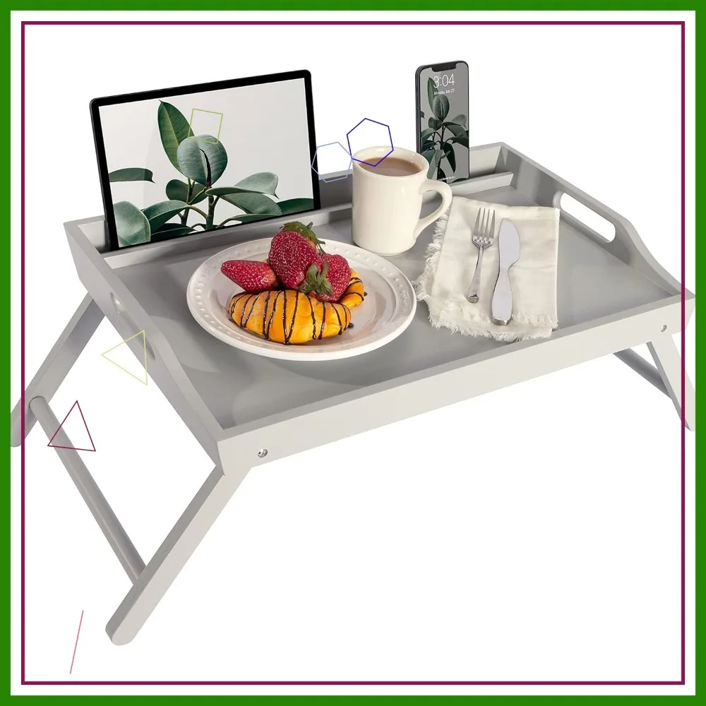 

Extra Large Foldable Lap Desk with Phone Holder - Fits 17.3 Inch Laptops, Calming Gray