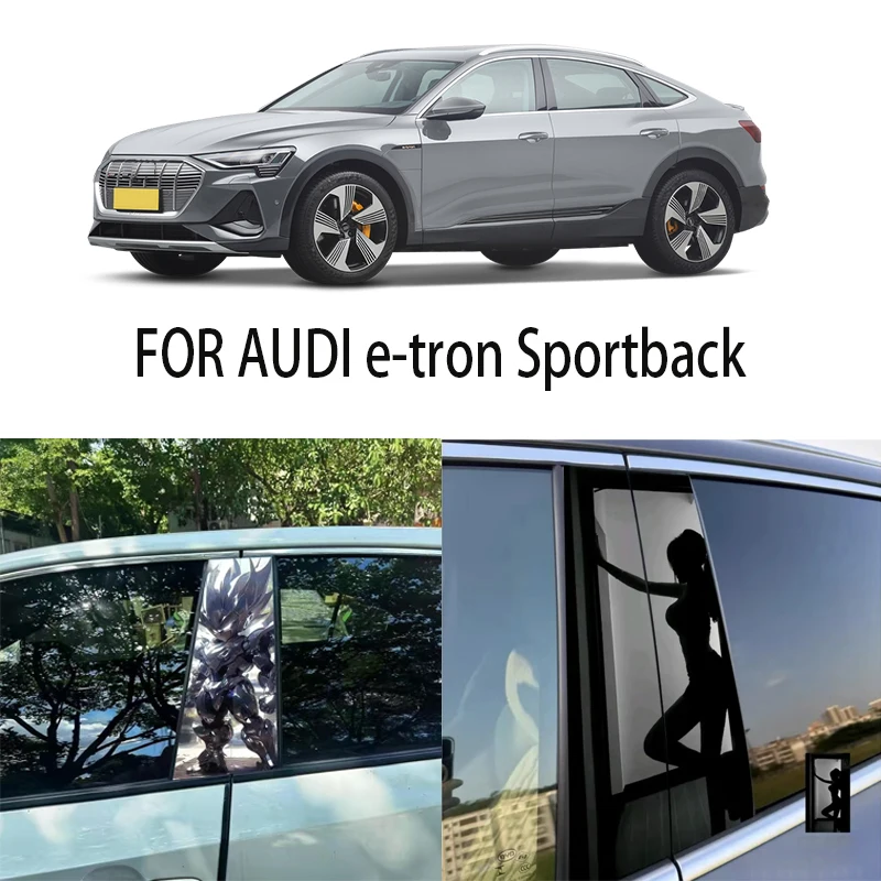 Door Window Decoration Trims Pillar Posts Stickers Auto Styling for AUDI e-tron Sportback Car accessories