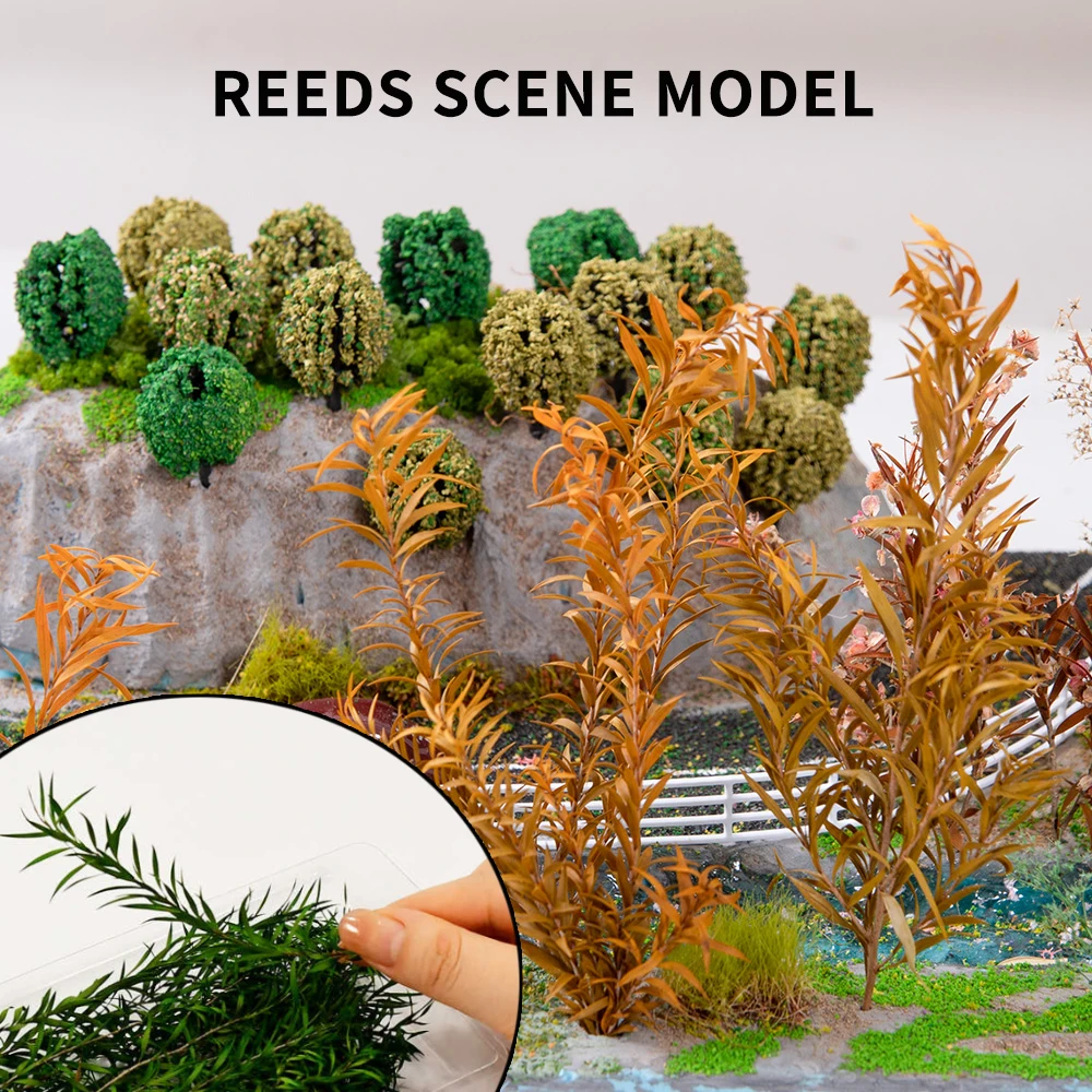 

Simulation Miniature Reeds Scene Long Leaf Grass Cluster Micro Landscape Bush Plant Vegetation DIY Sand Table Accessories 1Box