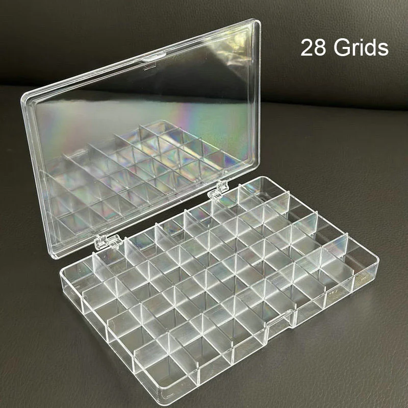 

28 Grids Clear Plastic Organizer Box, Craft Storage Container For Beads Organizer, Desktop Organizing & Sorting Storage Box