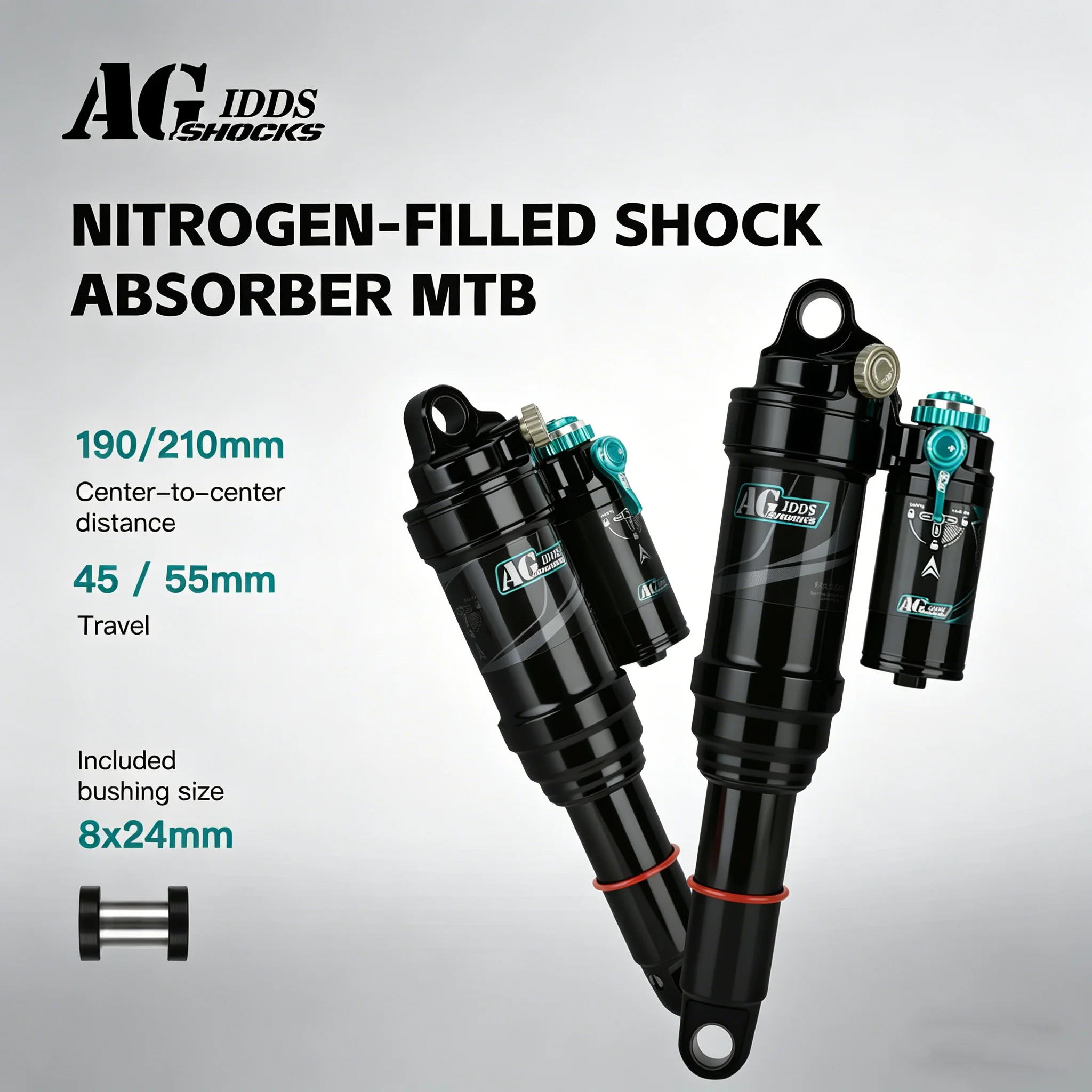 

AG SHOCKS MTB Nitrogen-Filled Shock Absorber (External Reservoir) Rear Suspension Parts for High-Intensity off-Road Riding