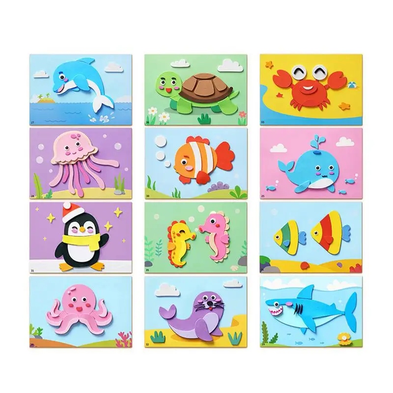 3D EVA Foam Sticker Kids Educational Sticker Interactive Kids Handmade Stickers For Children Cognitive Abilities