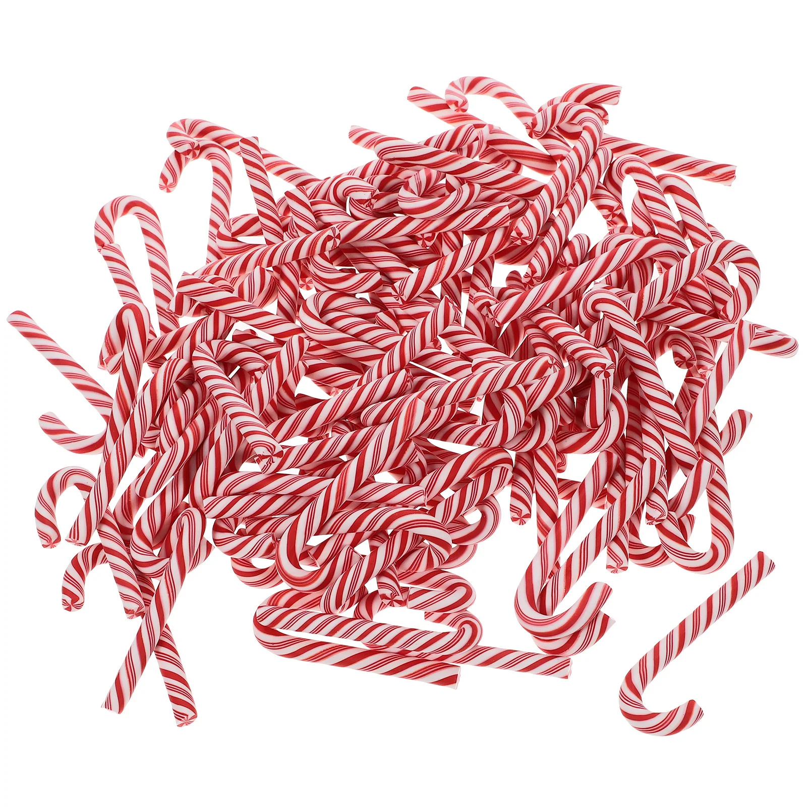 

100 Pcs Craft Decor Artificial Candy Canes Adorable Charms Fake Candies Embellishments for Crafts