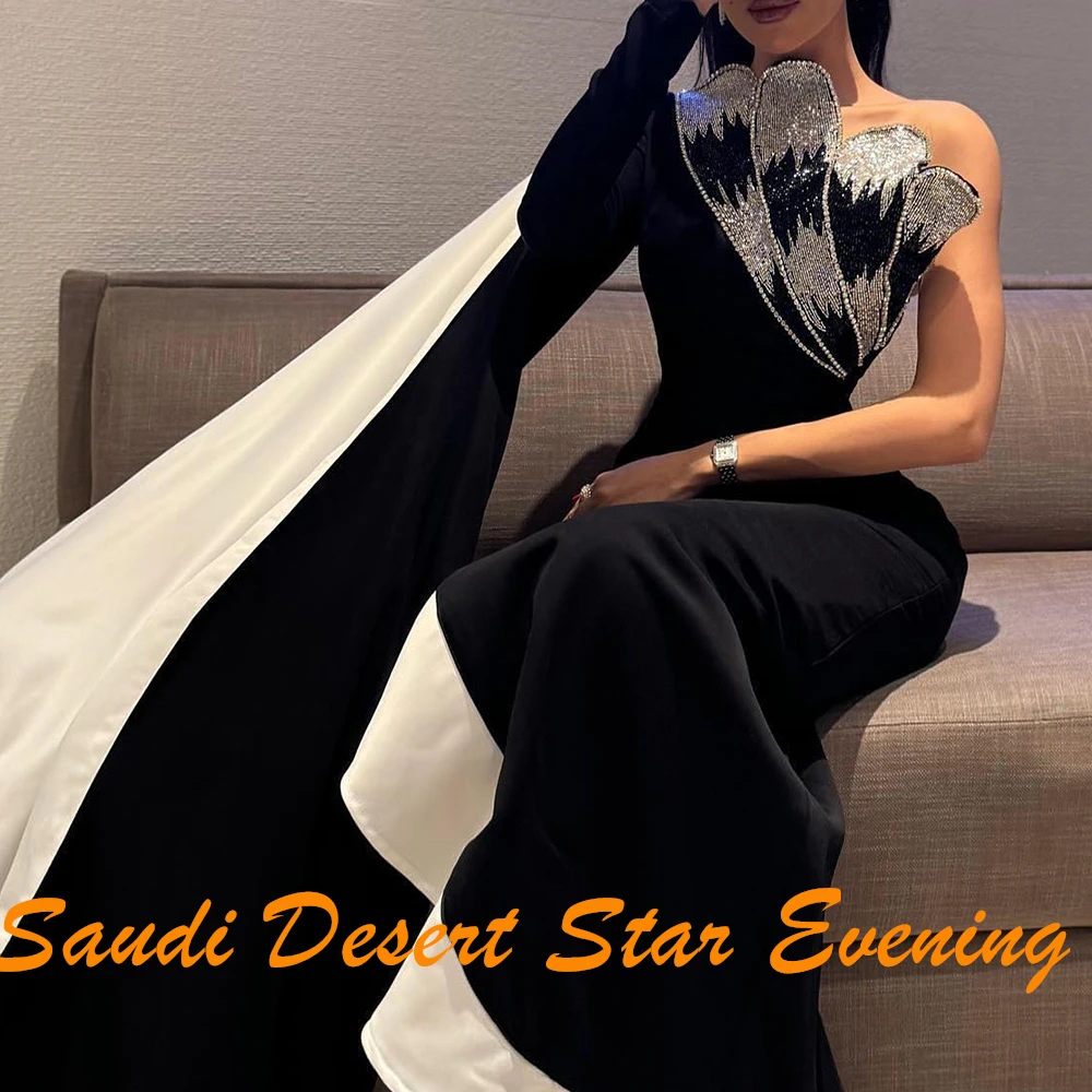 تخصيص رشيقة واتو قطار مطرزة الطيات كريستال صدفي فساتين حفلات أنيقة غمد واحد الكتف جيرسي طويلة الأكمام P