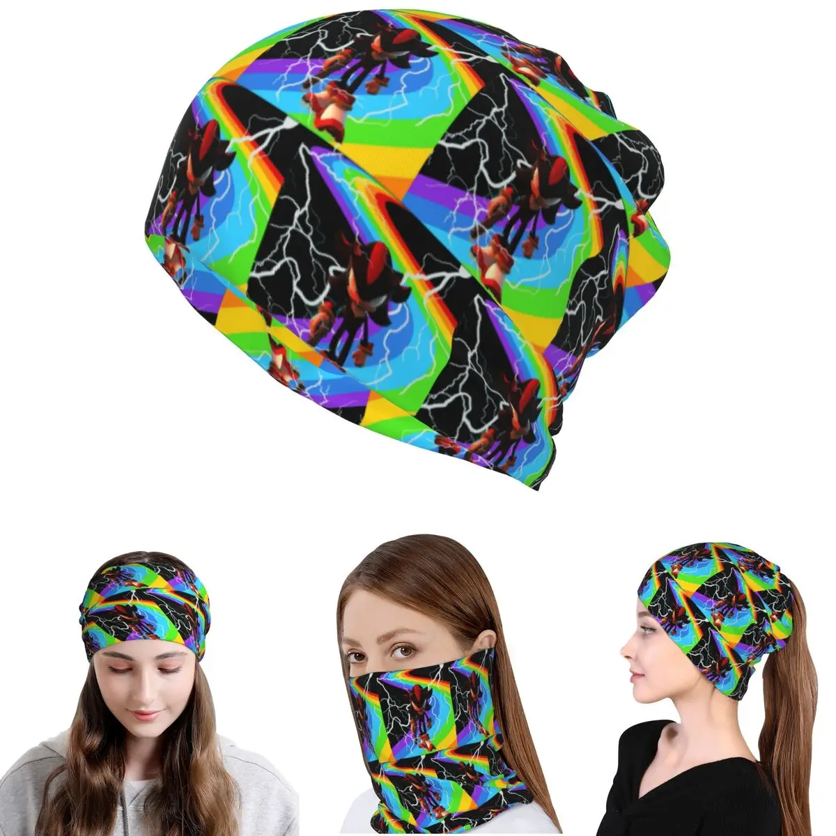 

Shadow The Hedgehog Bandana Neck Cover Mask Scarf Warm Balaclava Beanies Hat Unisex Adult Breathable
