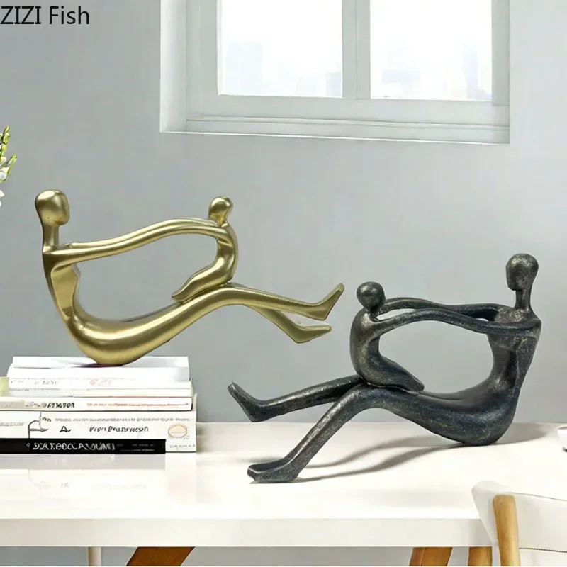 Family Parent Child Character Resin Statue Desk Decoration Crafts Ornaments Abstract Figures Sculpture Room Aesthetic Decor