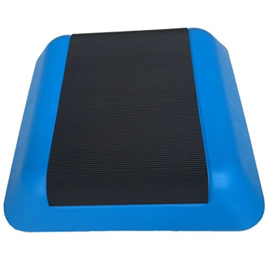 16in Square Aerobic Step Platform with 4 Risers Adjustable Exercise Fitness Workout Stepper in Blue and Green