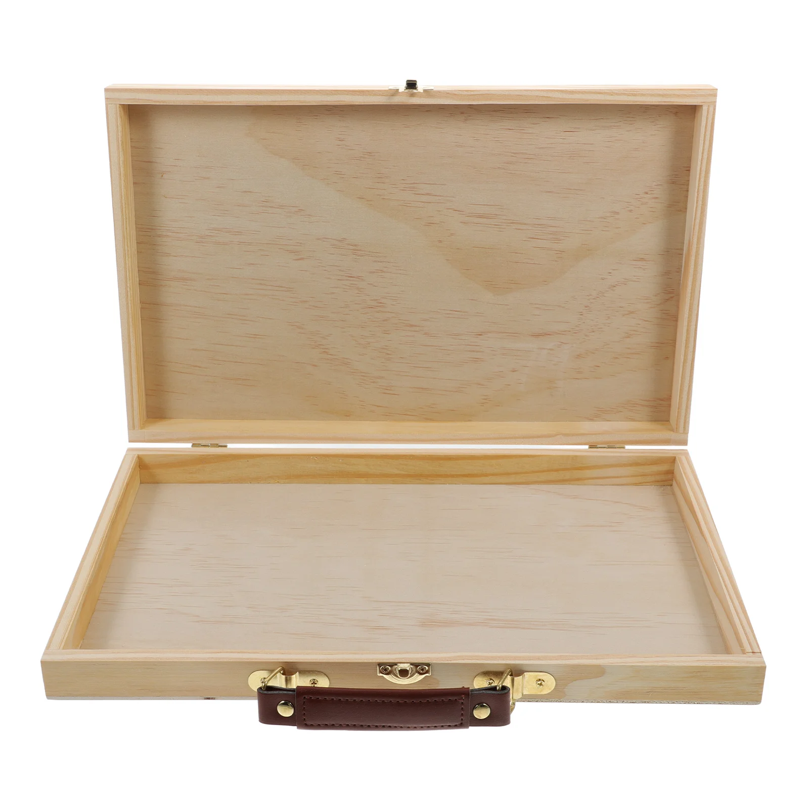 Portable Wooden Paint Box Lightweight Storage Art Case Drawing Tool ganizer Durable Handle Sturdy Design Locking Clasps Secure