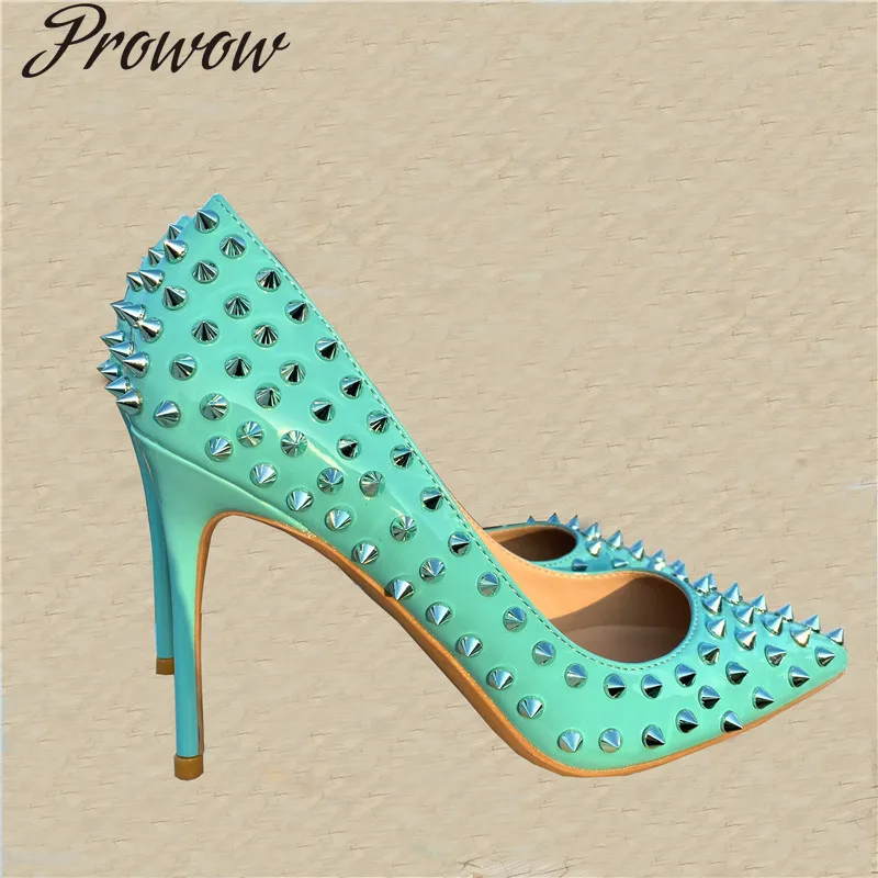 

Spring rivet high heels women's stiletto 10CM sexy Pumps Shoes Women