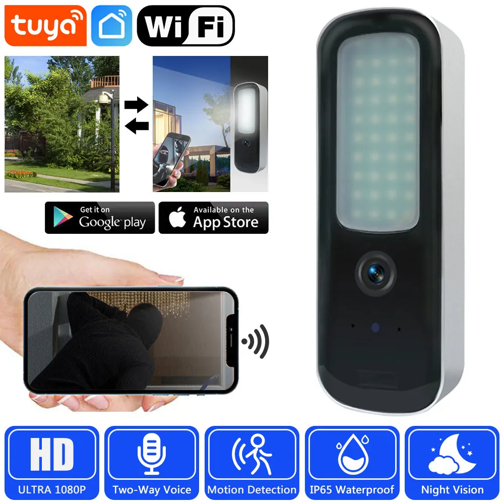 Supporting TUYA human body sensing wall lamp 1080P high-definition wifi lighting with camera preventing Thieves