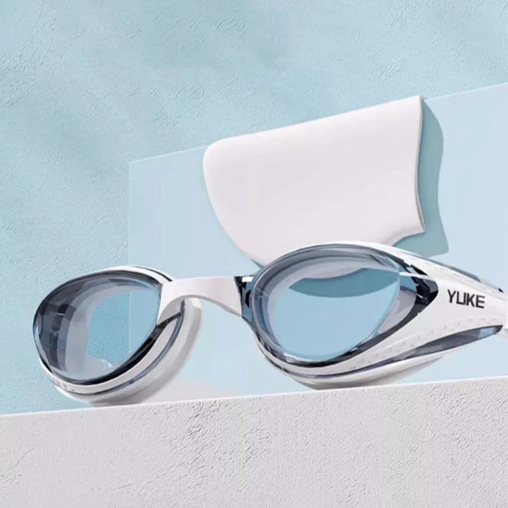 

Waterproof Swimming Goggles Detachable Nosepiece Adjustable Contrast Color Swim Glasses TPU Big Frame HD Lens