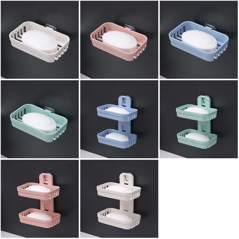 

Kitchen Storage Soap Rack Drain Rack Soap Rack Toilet Drain Hole-free PP Soap Box Dining For Bathroom Home Holders