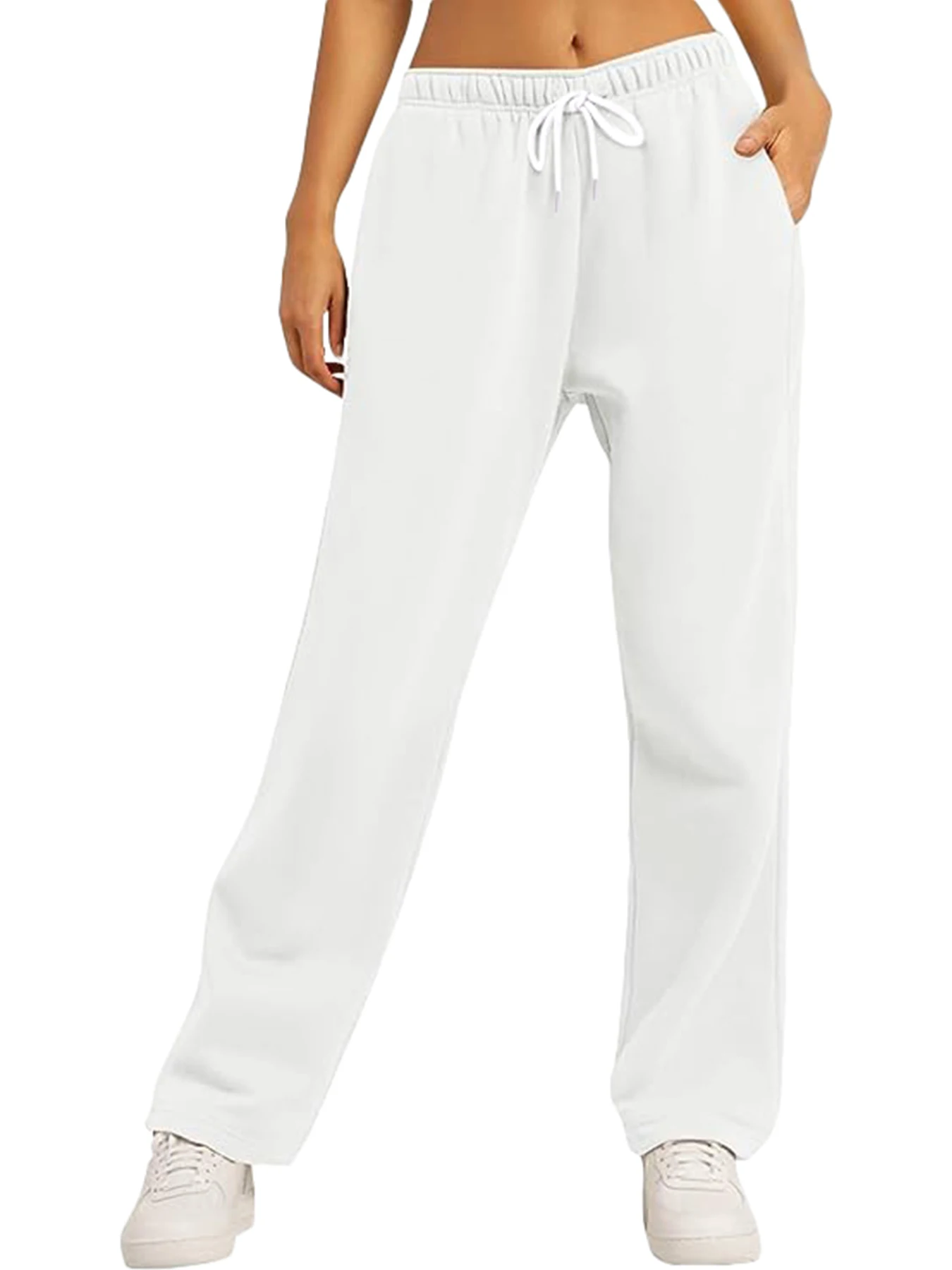 سراويل رياضية عابرة للحدود للنساء ، رباط فضفاض كاجوال ، جيب بحزام مستقيم ، الأوروبي ، أمازون ، الخريف والشتاء ، جديد #4