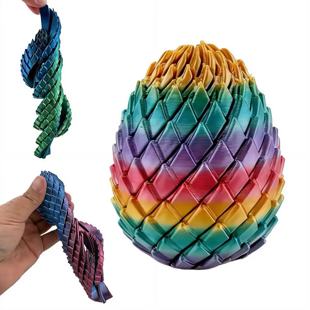 3D-Gedrucktes Drachenei Stressabbau-Spielzeug, Artikuliertes Dehnbares Sensorisches Fidget-Spielzeug, Verformbares Drachenei-Geschenk für Kinder und Erwachsene – Detail 7