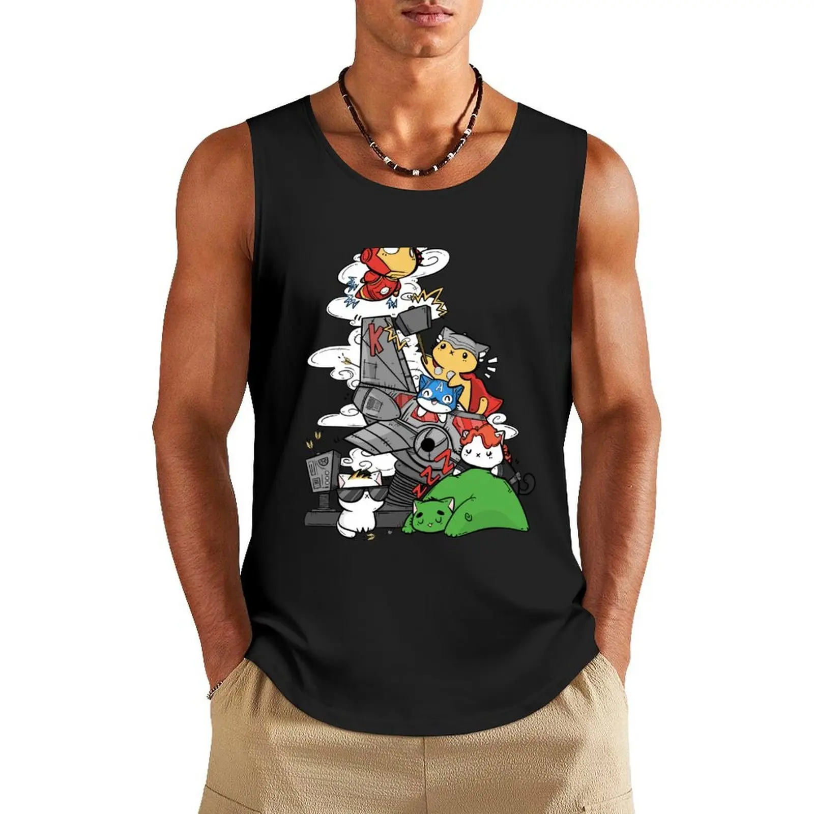 

Kittengers Tank Top mens gym clothes Top clothes for men male top
