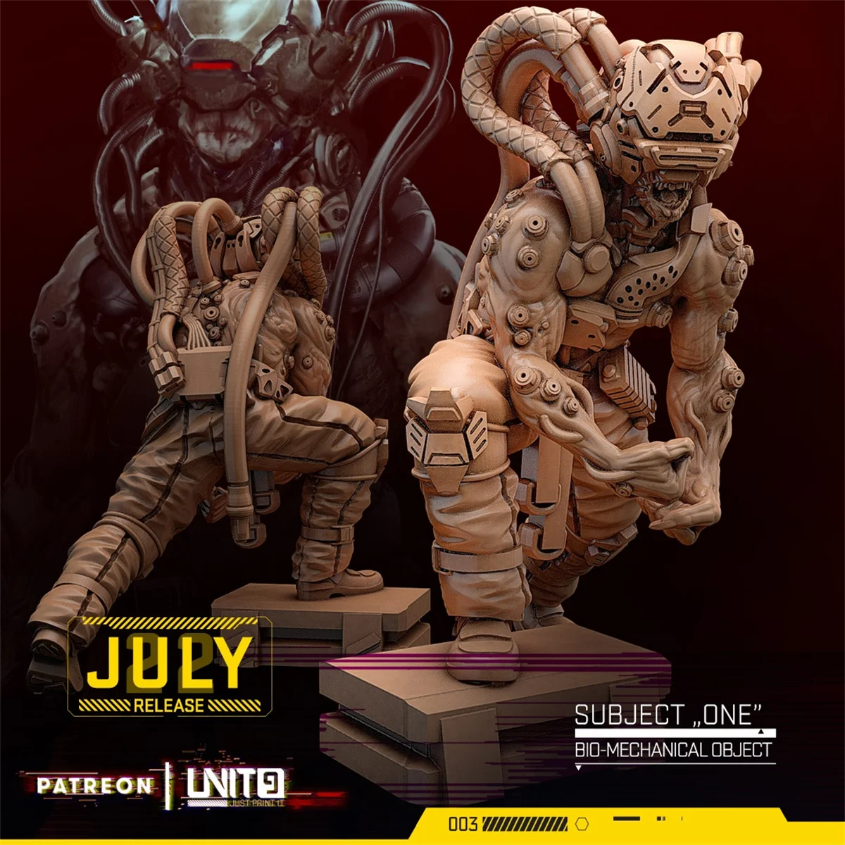 Miniatur tak terbatas Model Resin Bio Force Gaya Cyberpunk belum dicat