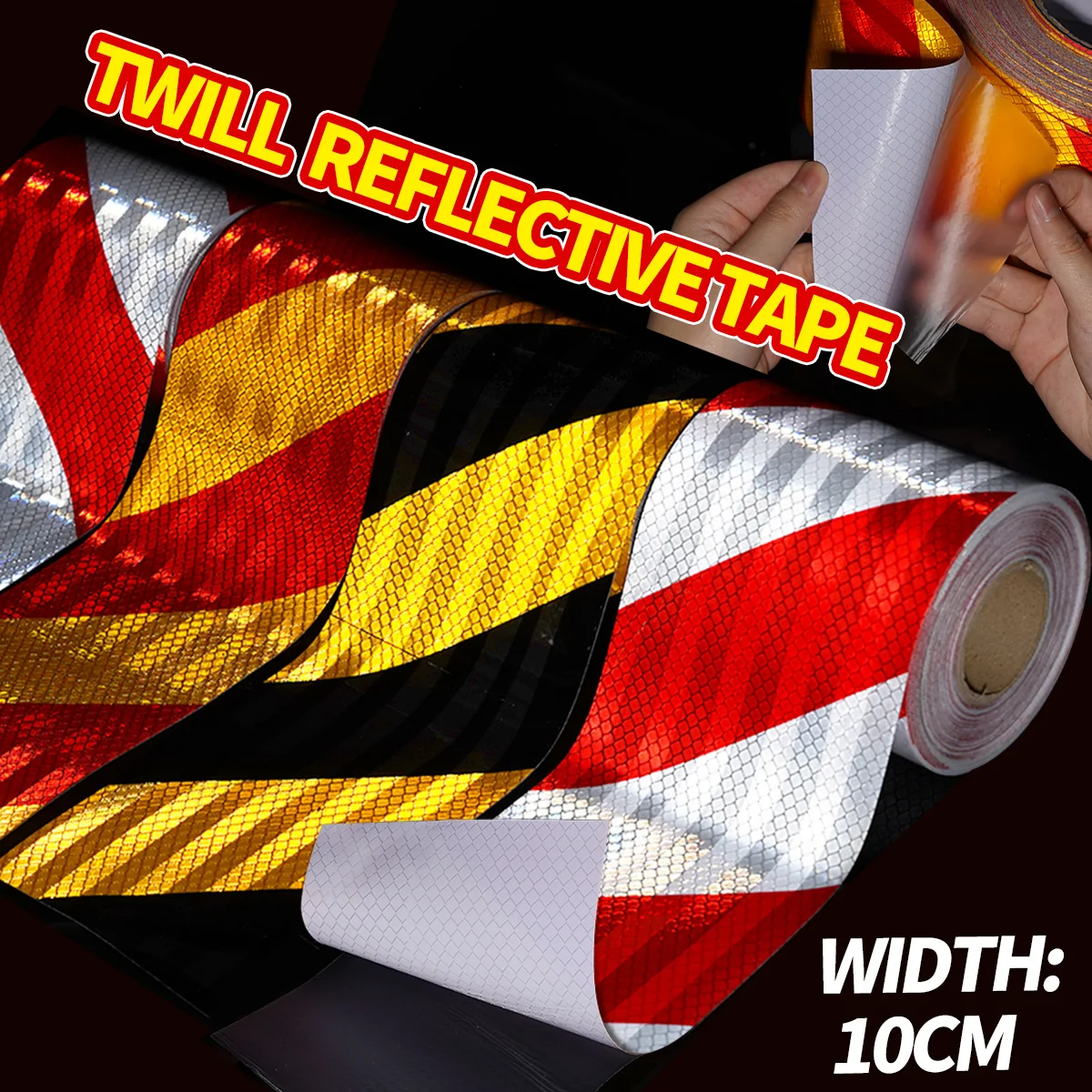 High Visibility Twill Reflective Tapes PET Material 10cmX1/3