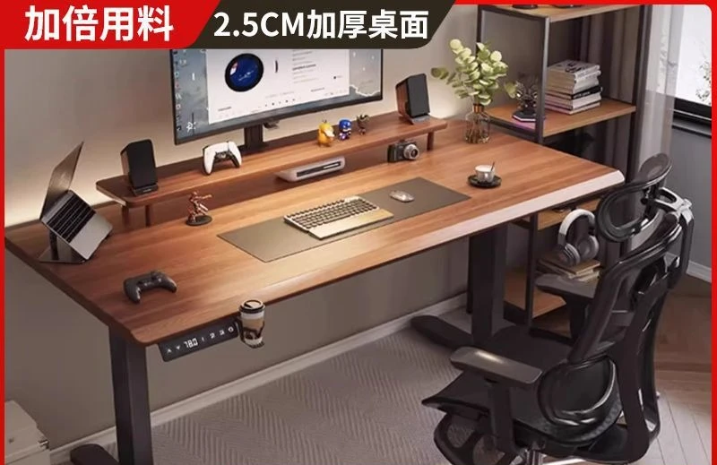 رفع كهربائي من الخشب الصلب، منضدة عمل ذكية، كمبيوتر مكتبي، طاولة رياضية إلكترونية للمنزل