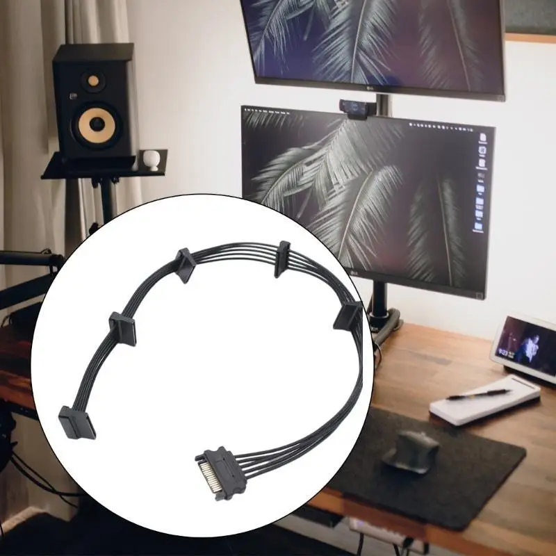 Y1ub Ide Ekspansi Penyimpanan Sederhana ke Power Splitters Kabel Meningkatkan Kapasitas Penyimpanan 18awg Metal Wire Untuk