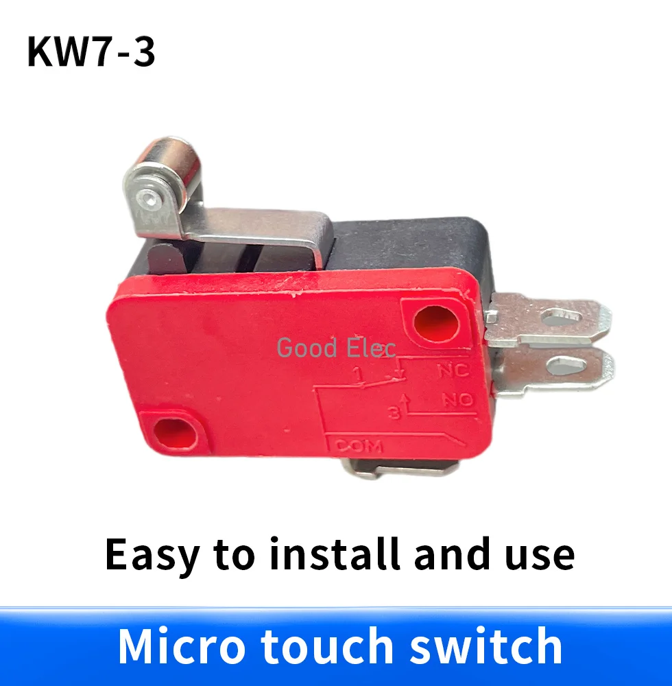 10pcs KW7-3 16A 250VAC Roller long lever momentary roller micro switch 1NONC 3 pin micro limit switch tact push button switch