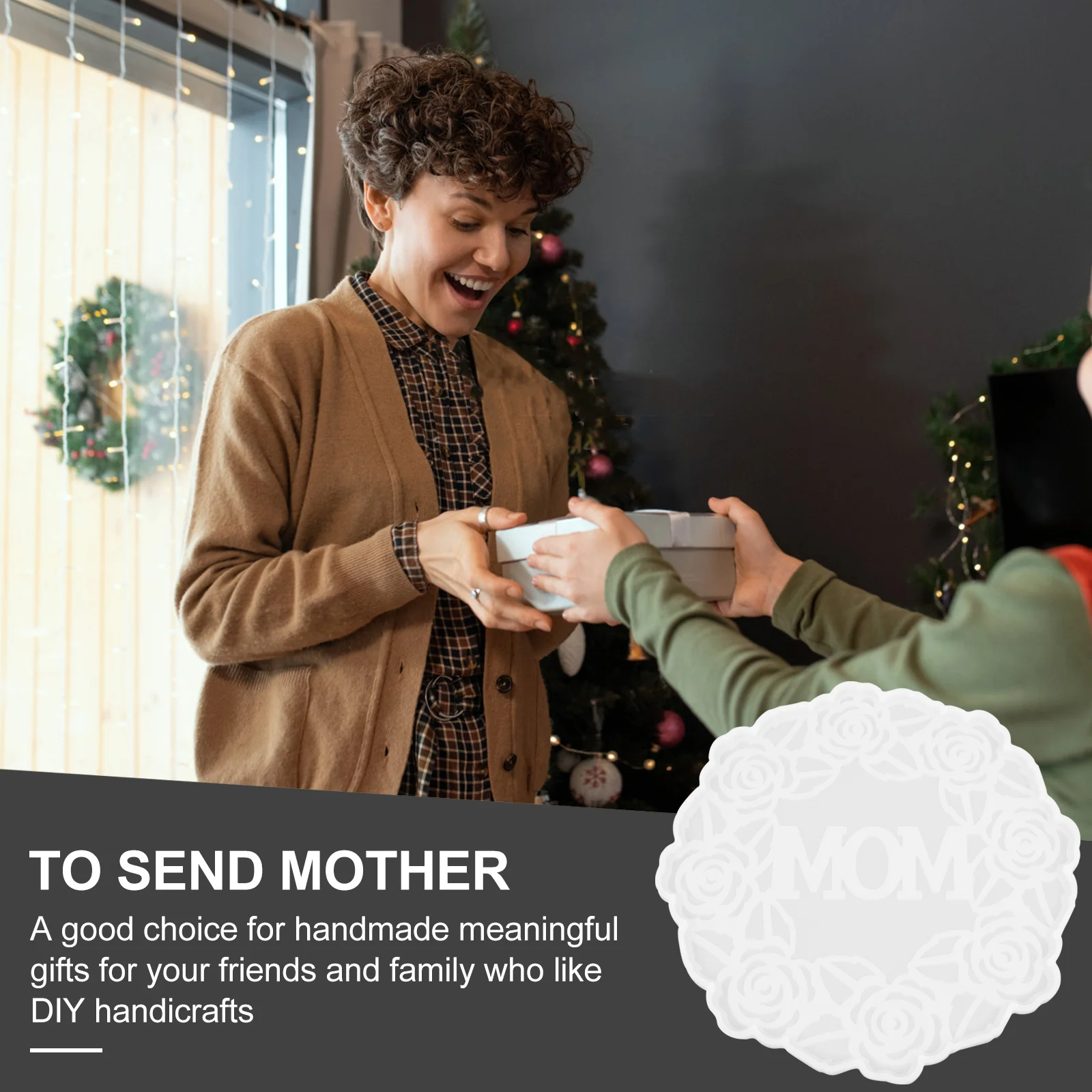 

Коврик для чашки, форма для литья, дизайн венка, подставка для DIY, силиконовый подарок на день матери, гибкая прочная форма для подставки с антипригарным покрытием