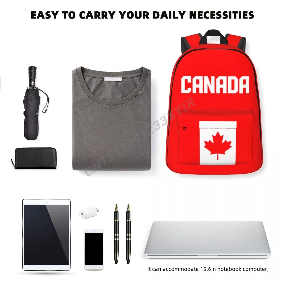 Unisex Backpack Canada Flag Canadian Stitch Schoolbag Messenger Bag Case Laptop Travel Bag Mochila Gift