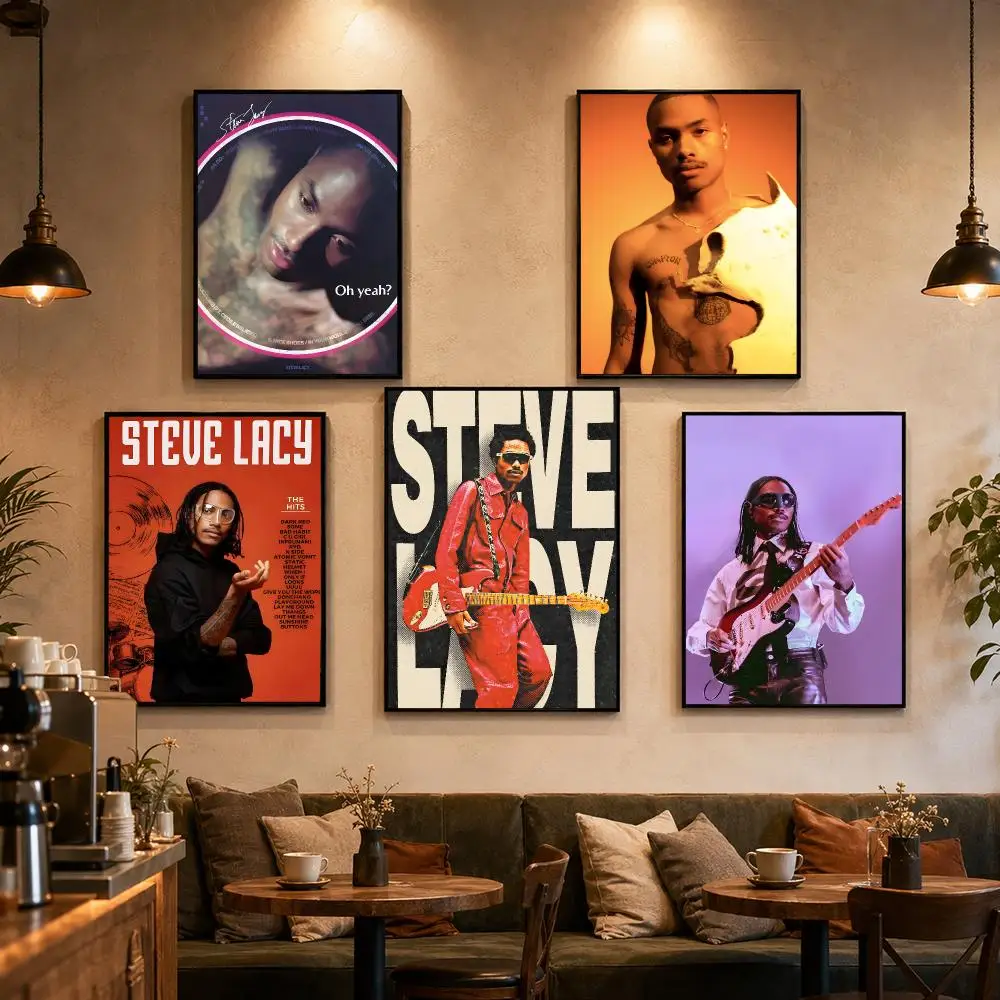 Singer S-Steve Lacy Poster Self-adhesive Art Waterproof Paper Sticker Coffee House Bar Dorm Room Wall Decor