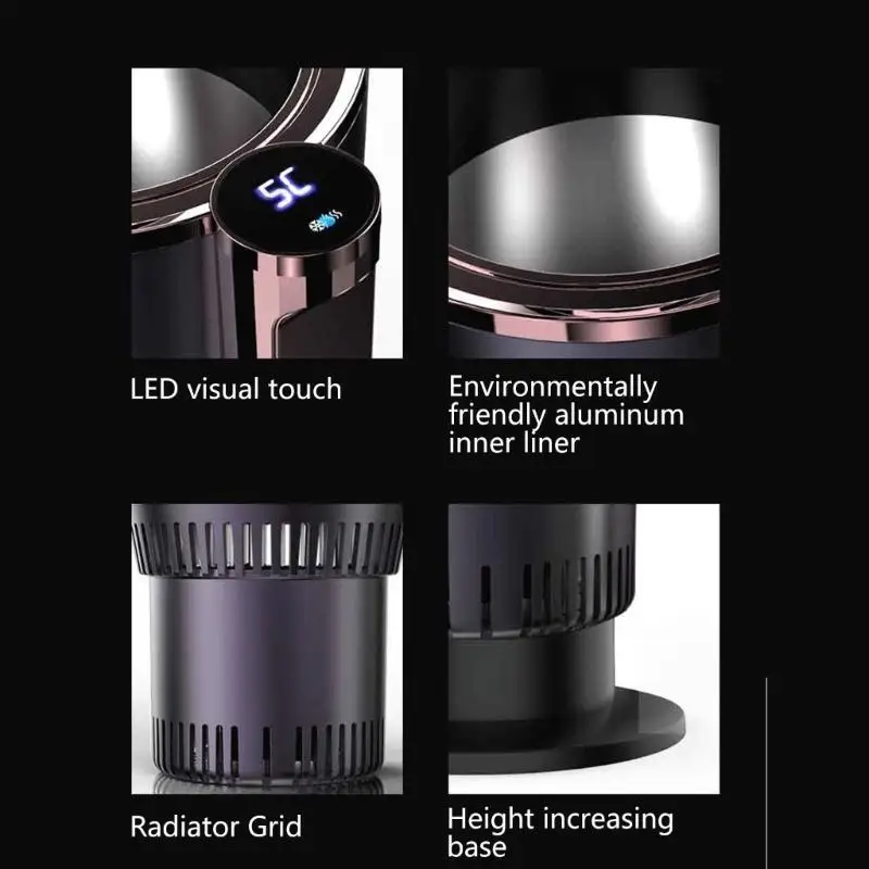 31BC Intelligent Temperature Display Car Mug with Fast Heat & Cool Features Beverage Cup for Convenient Travel & Office Use