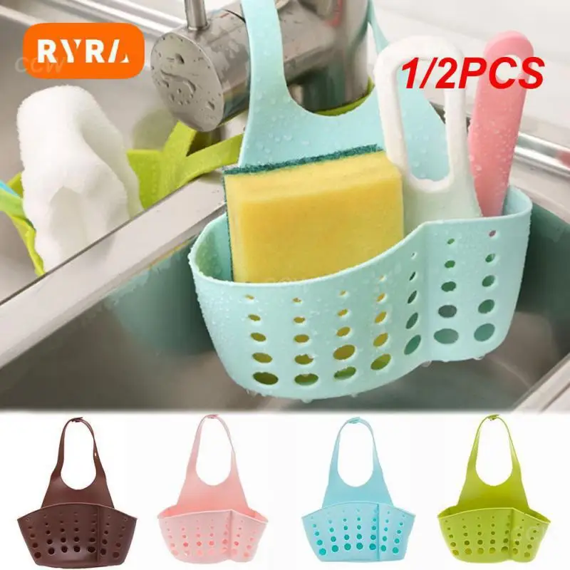 1/2PCS Faucet Holder Adjustable Hanging Bag Silicone Sponge Pool Storage Supplies Breathable Kitchen Organizer Drying Rack