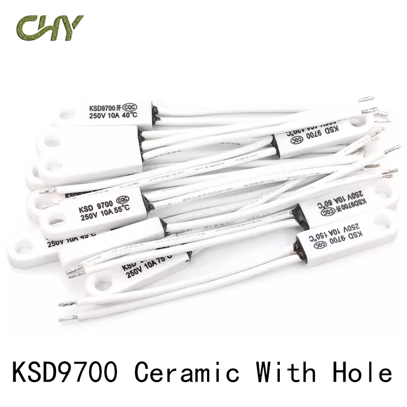 5Pcs/Lot KSD9700 Ceramic With Holes Temperature Control Switch 40 Degrees 150 Degrees Normally Open Normally Closed 10A 250V