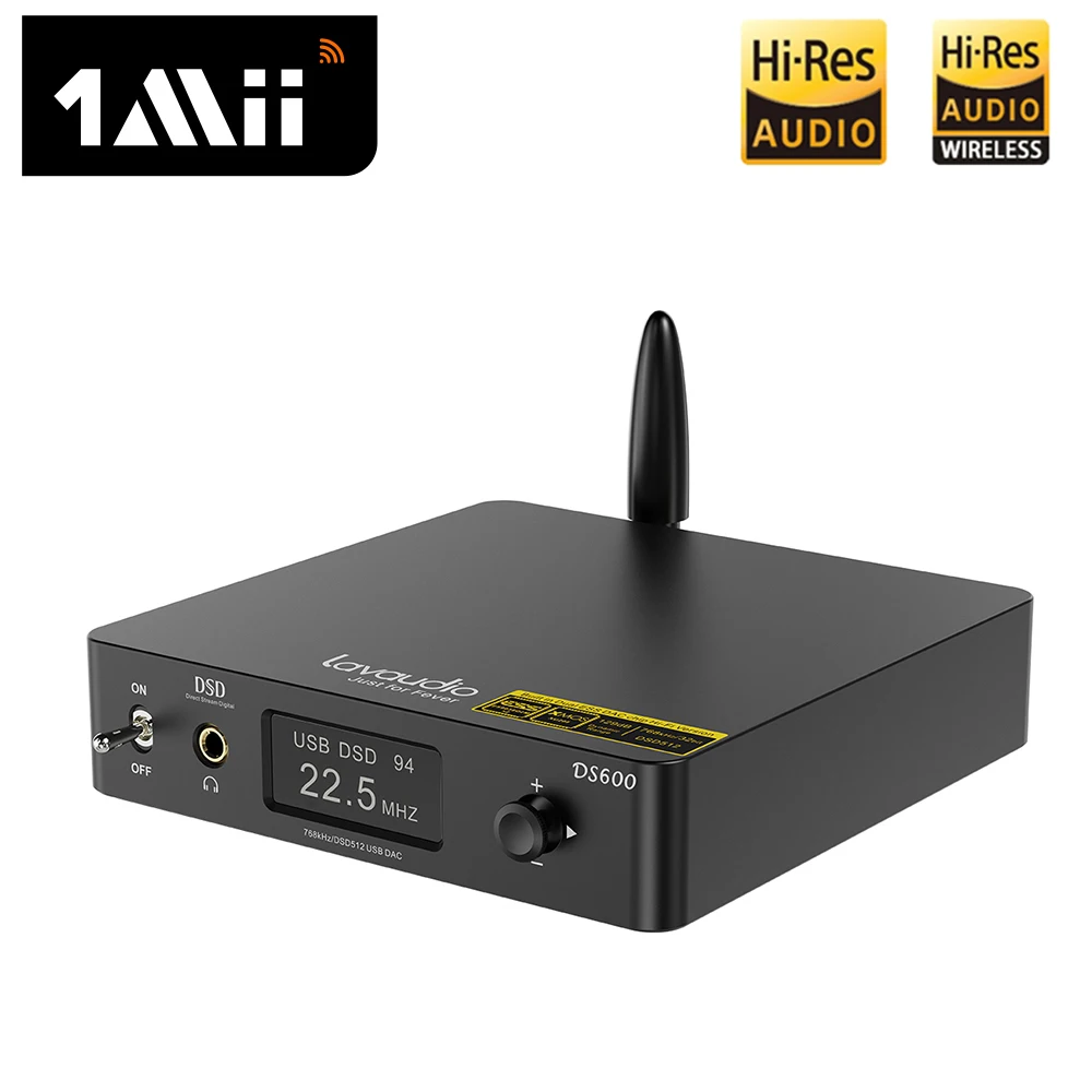 

1Mii DS600 Bluetooth-compatible Audio Decoder aptX HD DAC HiFi Stereo CSR8675 Digital Amplifier 3.5 Receiver Adapter for TV PC