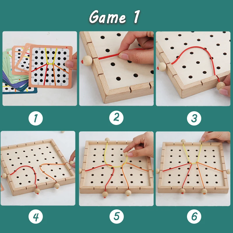 Kids Montessori Thinking Games Threading Toys Logical Rope Puzzles Matching Creative Intellectual Games Early Educational Toys