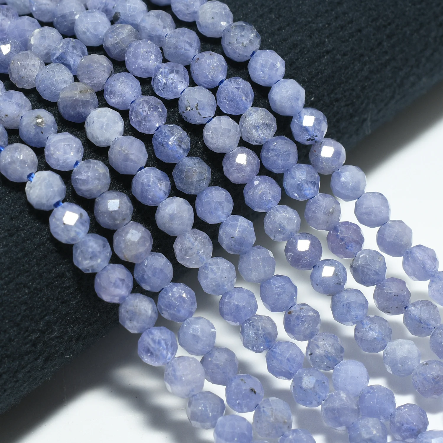 Natural Tanzanite Faceted Loose Round Beads 3.8mm-4mm,With Slight Defect