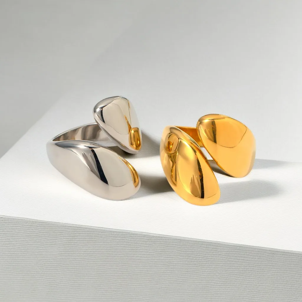 New Hot Gold Silver Plated Statement Thick Dome Ring for Women Big Large Bold Open Finger Ring Chunky Jewelry