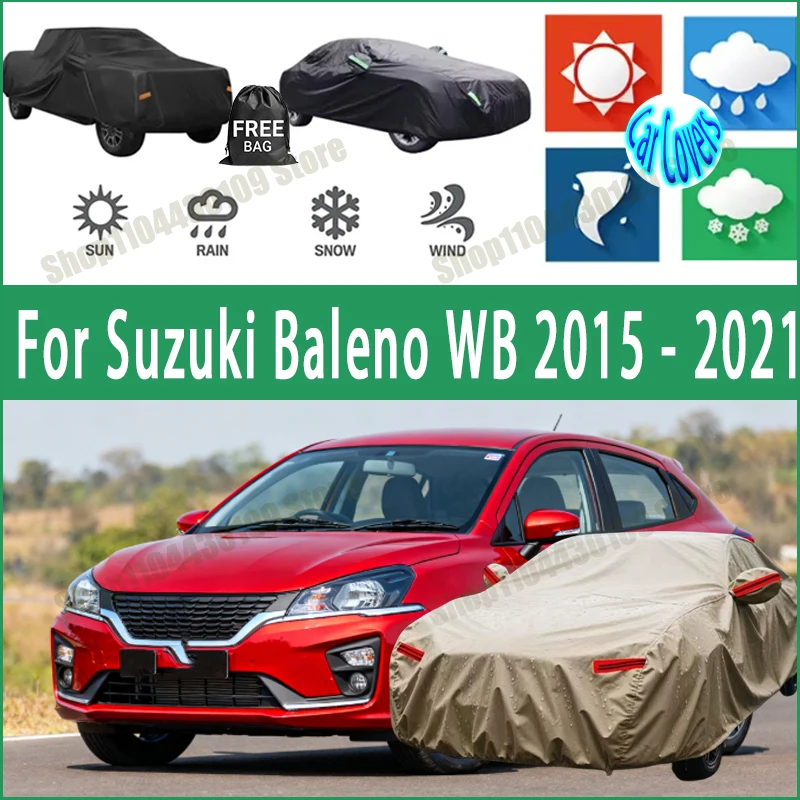 

Чехол для автомобиля Suzuki Baleno WB 2015-2021, зимний и летний, защита от снега и пыли, водонепроницаемый, солнцезащитный, защита от ультрафиолета.