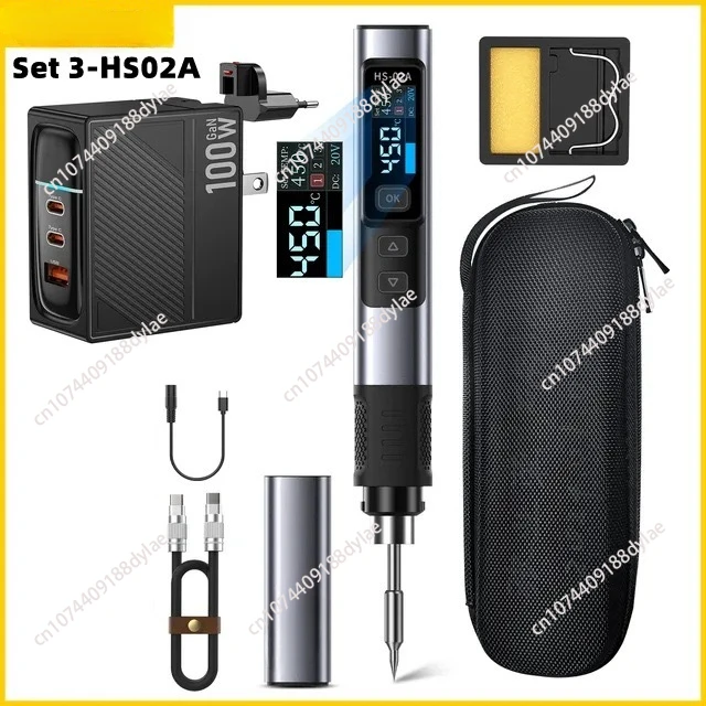 HS-02 Intelligent soldering iron 100W portable constant temperature pen home maintenance