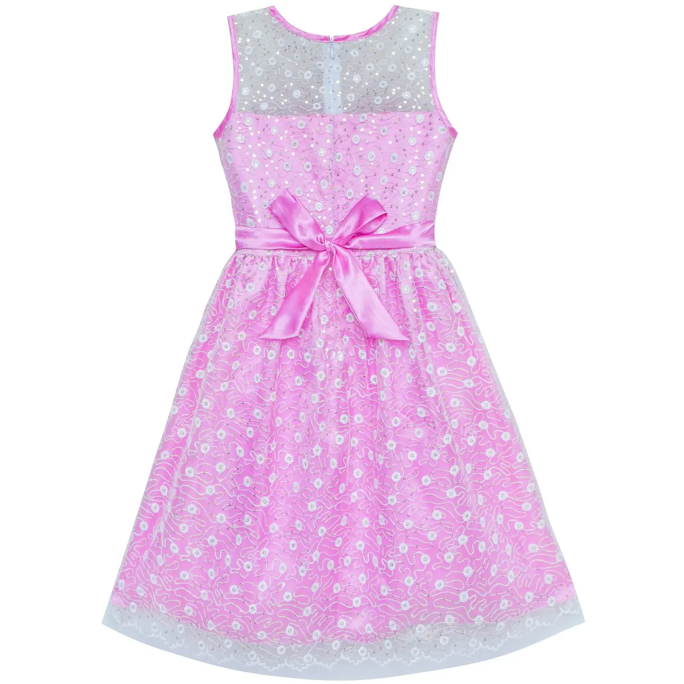 Flower Girl Dress Lace Sequin Flare Purple Wedding Party