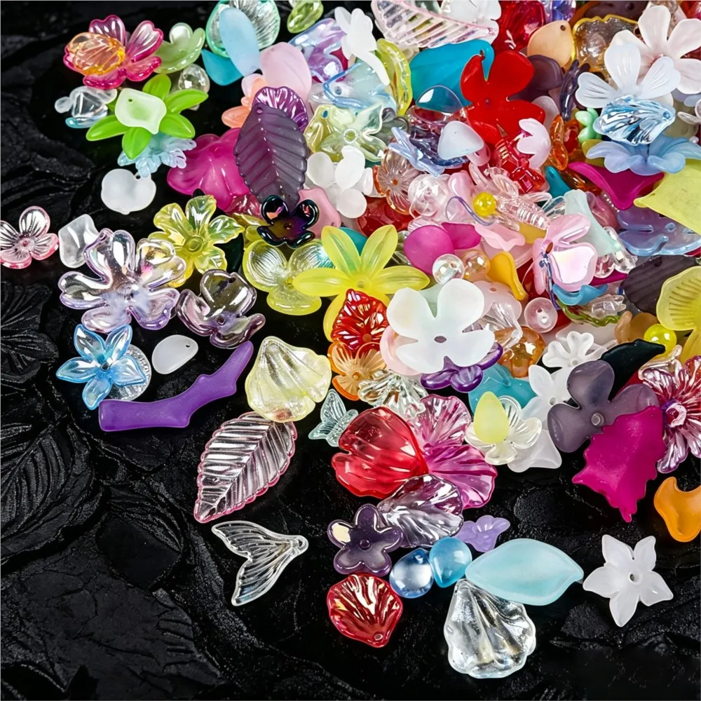 20g/100g Acrylic Colorful Flower Acrylic Spacer Decoration Beads For DIY Bracelet Necklace Jewelry Making Supplies Accessories