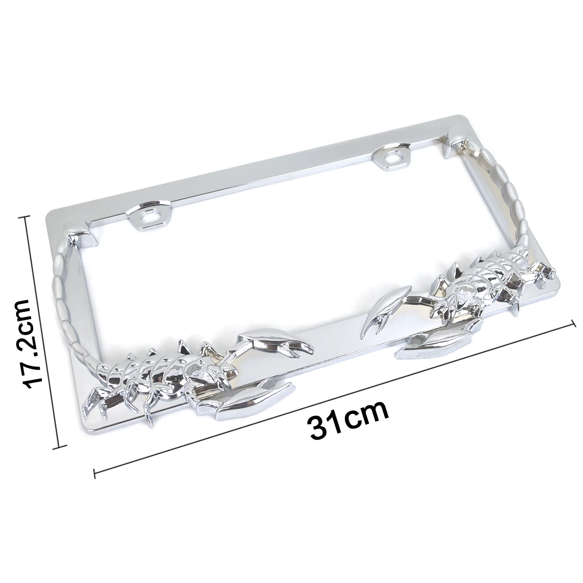 Chrome Scorpion Motorcycle License Plate Frame Compatible with Harley Davidson