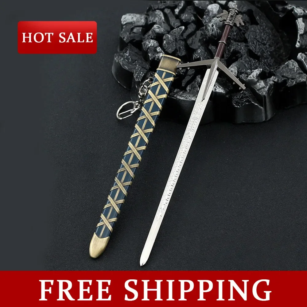 22 CENTIMETRI Caccia Selvaggia Aerondight Geralt Arma Periferiche di Gioco Modello Full Metal Da Collezione Scrivania Ornamenti Cosplay Spada Giocattolo Ragazzo Regalo