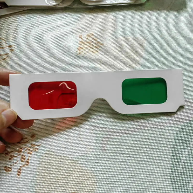 100 قطعة أحمر أخضر سر فك نظارات أحمر أخضر عدسة ترشيح الأبيض طوي إطار نظارات ثلاثية الأبعاد ل سويب