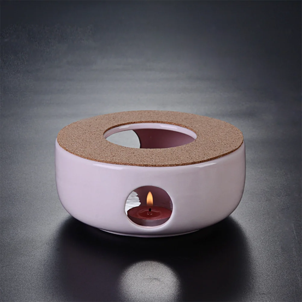 

1pc Ceramic Base Tea Heater Milk Warmer Round Vent Design Home Office Cafe Bar Use Stand Holder