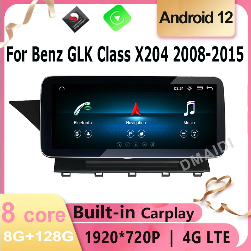 

Android 12 128G GPS Navigation Car Multimedia Player For Benz GLK Class X204 2008-2015 Screen Carplay Auto Radio Touch Screen 4G