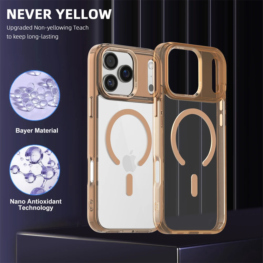 For Magsafe Wireless Charge Shockproof Armor Clear Case For iPhone 17 16 15 14 13 12 11 Pro Max Plus Magnetic Transparent Cover