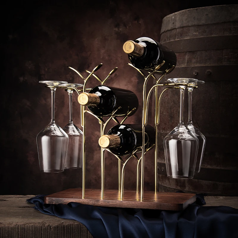 Luxury Tree Wine Holder Elegant Kitchen Bar Bottle Vintage Wine Rack Free Standing Creative Support Estanterias Barware