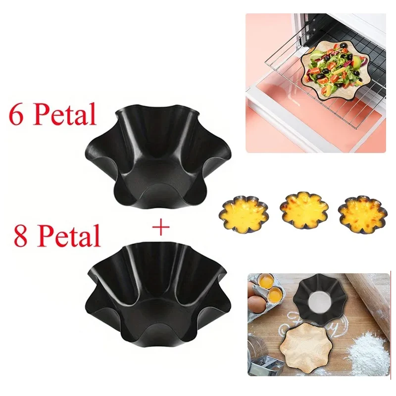 Flower Shape Non-Stick Carbon Steel Baking Bowl Kitchen Tool Creative Toast Bakeware Salad Bowl Egg Tart Shell Mold