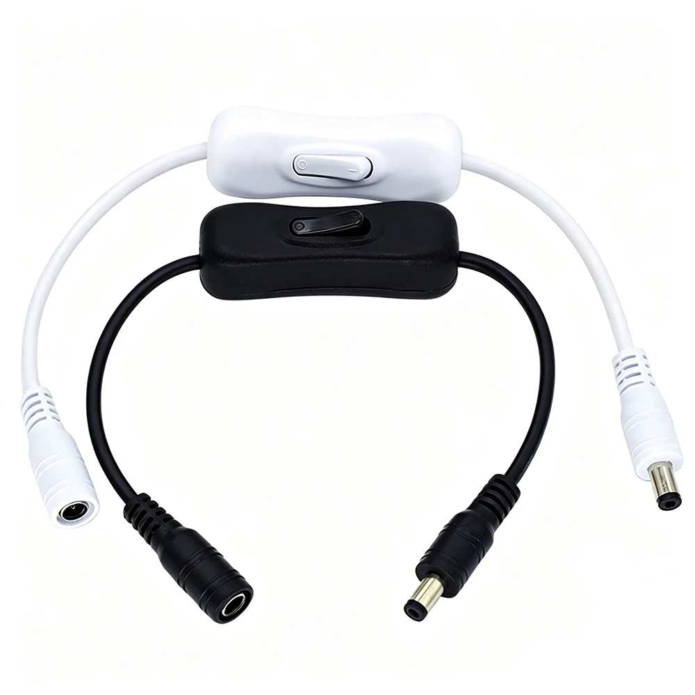 1/5/10pcs Inline 304 Switch On Off with DC Plug Female Male Power Cable DC 5.5x2.1mm Connector 5V 12V for CCTV LED Strip Light