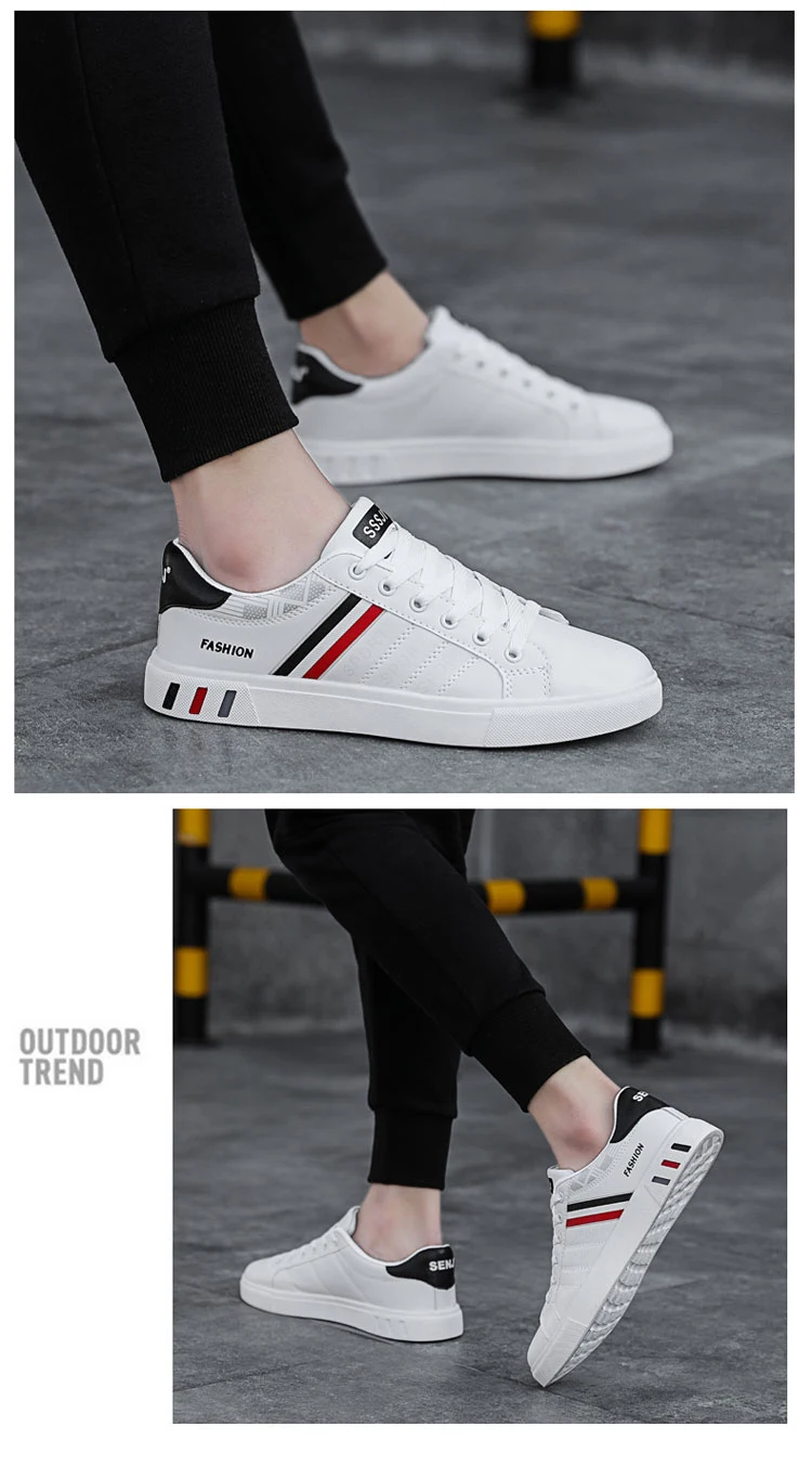 Herren-Herbst-Freizeitsneaker, Skate-Schuhe mit Streifendesign, Bieten Guten Komfort, Atmungsaktiv und Bequem – Detail 11