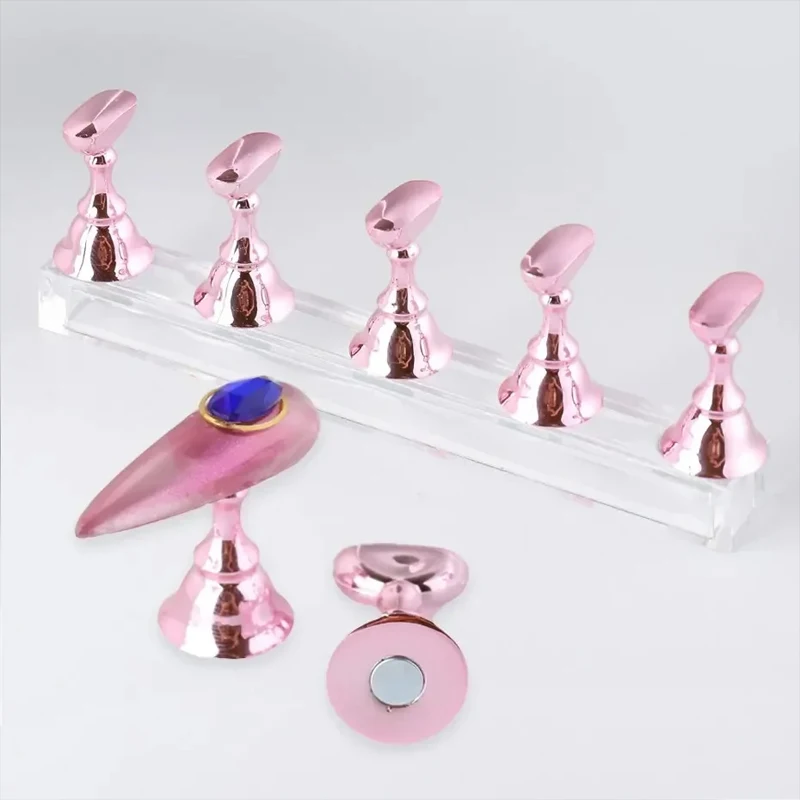 Roségold Magnet nagel Übungs ständer Set für Nägel üben Trainings ständer